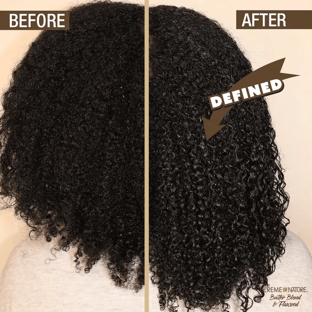 CREME OF NATURE BUTTER BLEND & FLAXSEED Double Duty Detangle & Slip Rinse-Out & Leave-In Conditioner 12 OZ