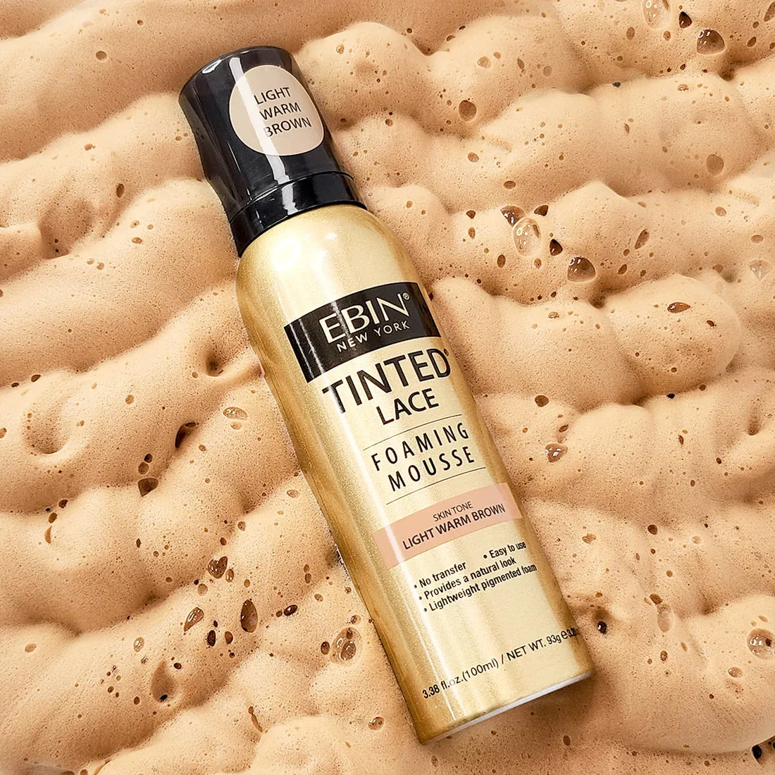 EBIN TINTED LACE FOAMING MOUSSE- LIGHT WARM BROWN -100 ML
