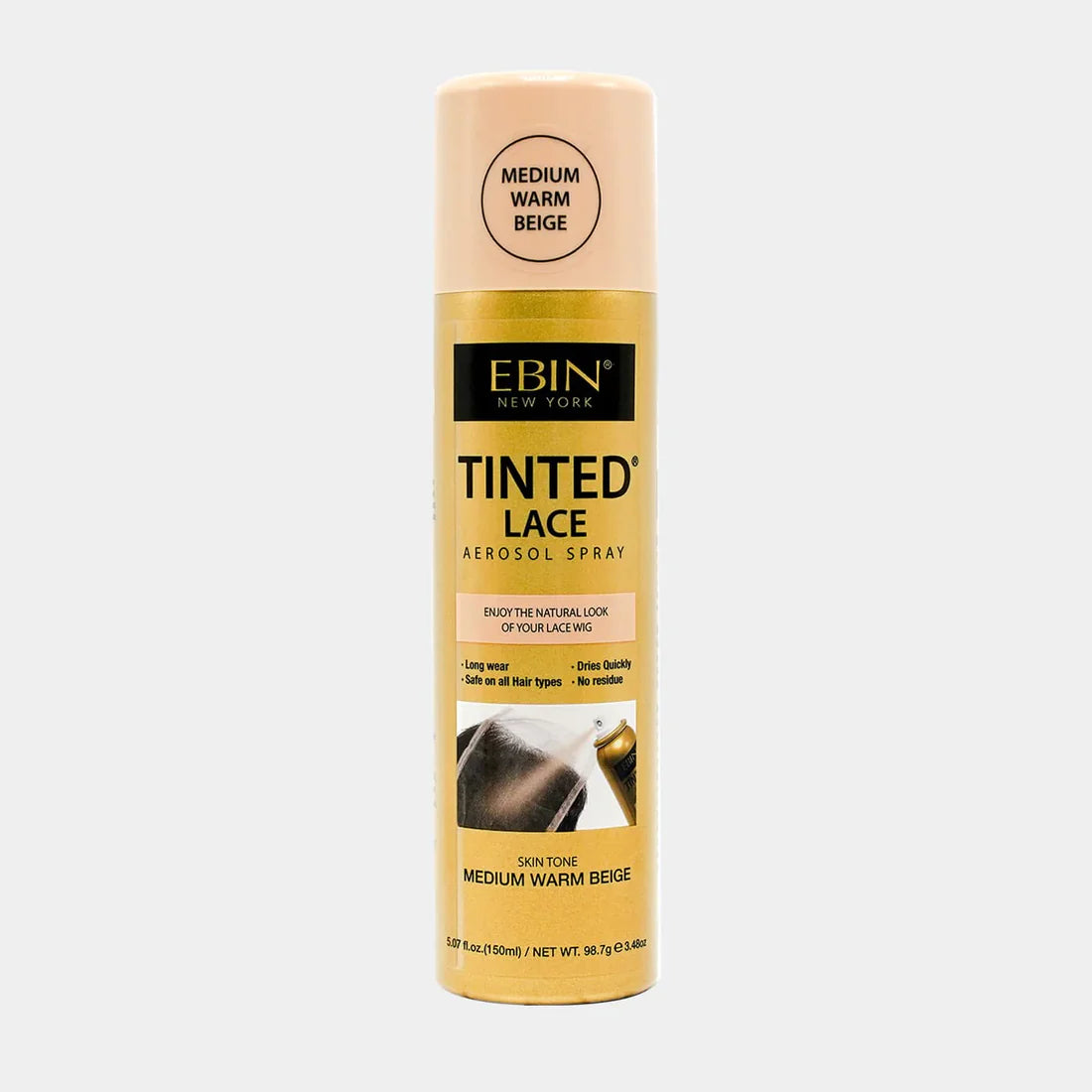 EBIN TINTED LACE AEROSOL SPRAY - MEDIUM WARM BEIGE