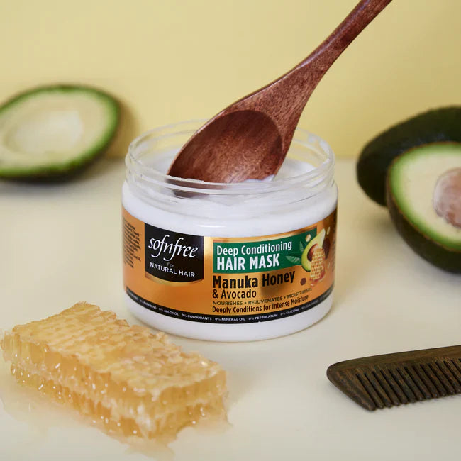 SOFT'N' FREE DEEP CONDITIONING HAIR MASK WITH MANUKA HONEY & AVOCADO-325ML