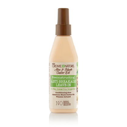 CREAM OF NATURE ALOE & BLACK CASTOR OIL Reconstructing Anti-Breakage Leave-In 12oz