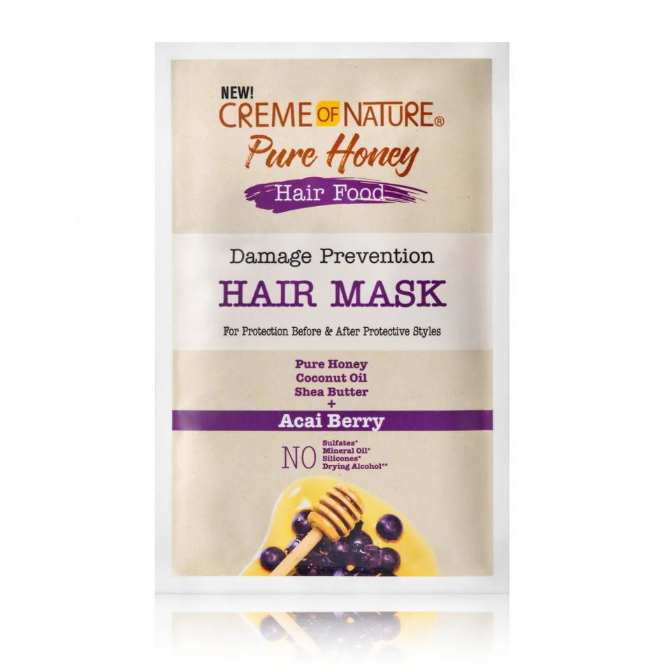 CREME OF NATURE PURE HONEY Hair Food Damage Prevention Hair Mask 1.7 oz