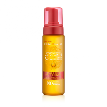 CREME OF NATURE ARGAN OIL FROM MOROCCO Style & Shine Foaming Mousse 7 OZ