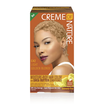 CREME OF NATURE Moisture-Rich Hair Color* with Shea Butter Conditioner C42 Light Golden Blonde