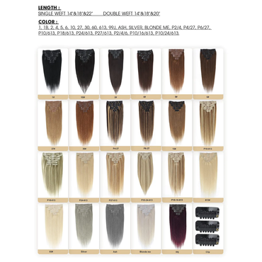 DRESSMAKER 8 PIECES CLIP-IN-HAIR EXTENSIONS DOUBLE WEFT STRAIGHT