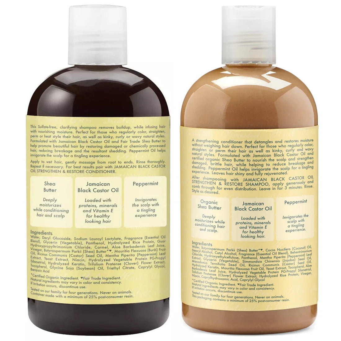 Shea Moisture Strengthen, Grow & Restore Shampoo and Conditioner Set, Jamaican Black Castor Oil
