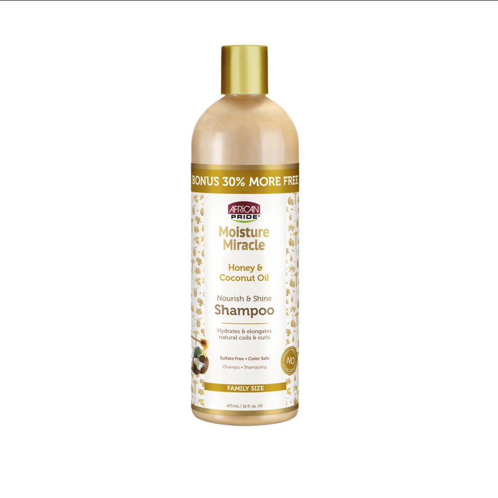 African Pride Moisture Miracle Honey & Coconut Oil Nourish & Shine Shampoo & Conditioner