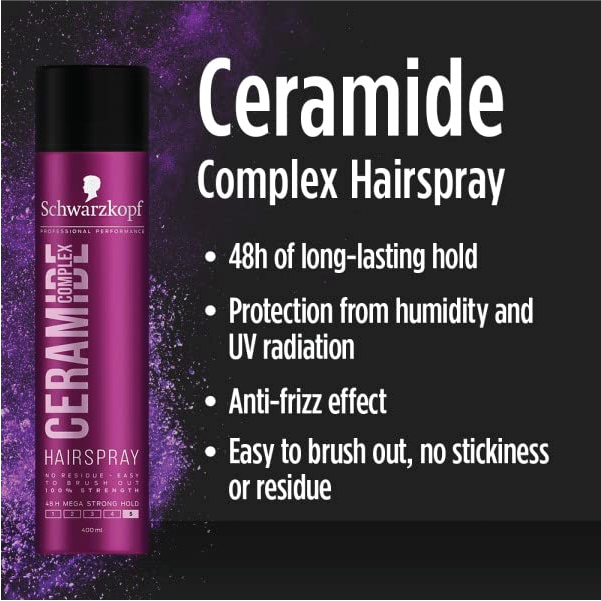 SCHWARZKOPF HAIR SPRAY CERAMIDE COMPLEX STRENGTH 400 ML