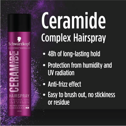 SCHWARZKOPF HAIR SPRAY CERAMIDE COMPLEX STRENGTH 400 ML