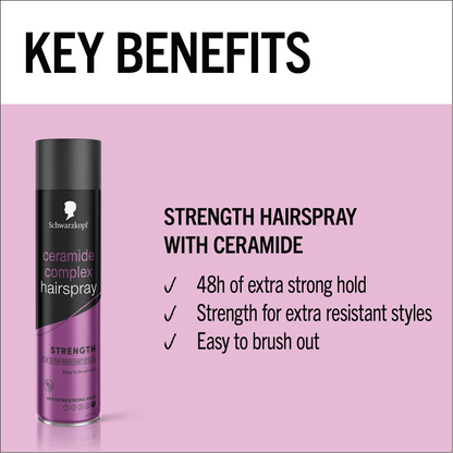 SCHWARZKOPF HAIR SPRAY CERAMIDE COMPLEX STRENGTH 400 ML