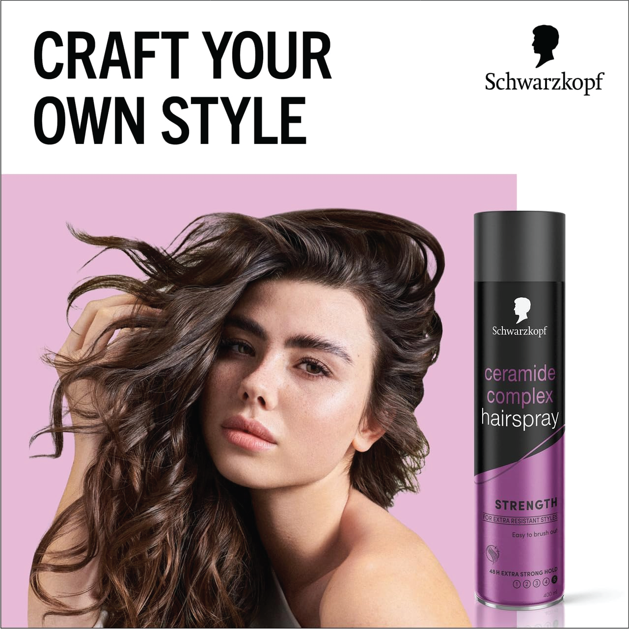 SCHWARZKOPF HAIR SPRAY CERAMIDE COMPLEX STRENGTH 400 ML