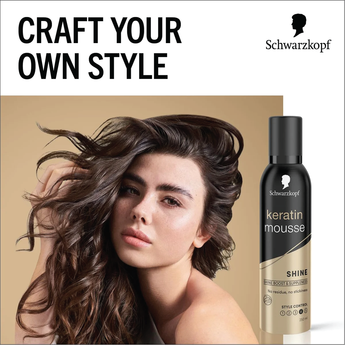 Schwarzkopf Keratin Styling Hair Mousse 250ml