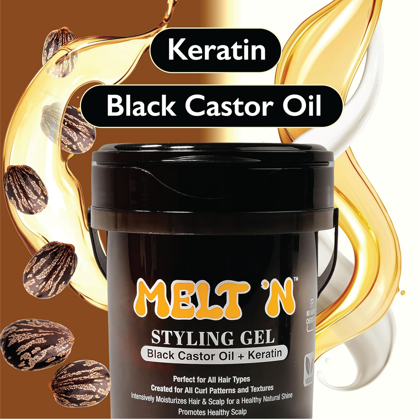 EBIN NEW YORK Melt'n Styling Gel Keratin and Black Castor Oil