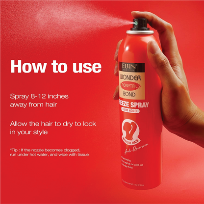 EBIN NEW YORK Wonder Tail Bond Freeze Firm Hold Spray, Medium Hair 245ml