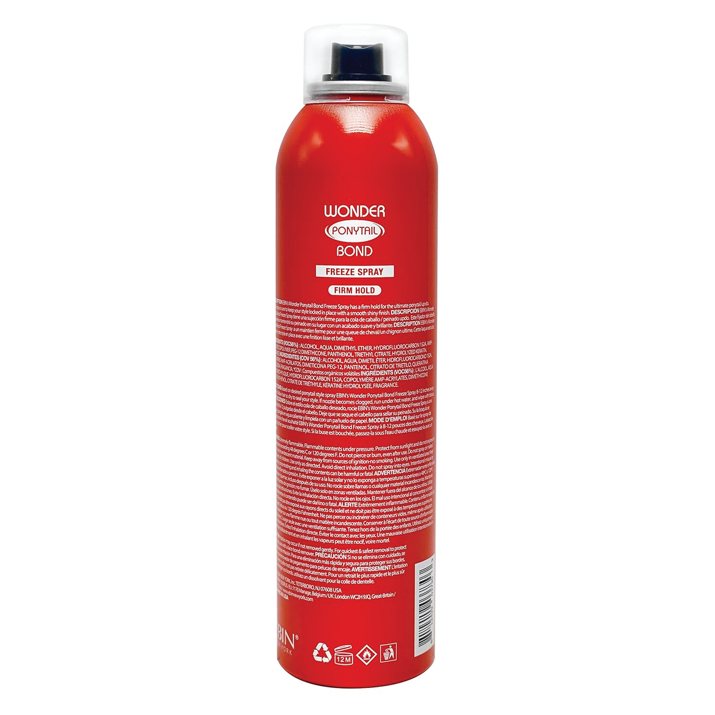 EBIN NEW YORK Wonder Tail Bond Freeze Firm Hold Spray, Medium Hair 245ml