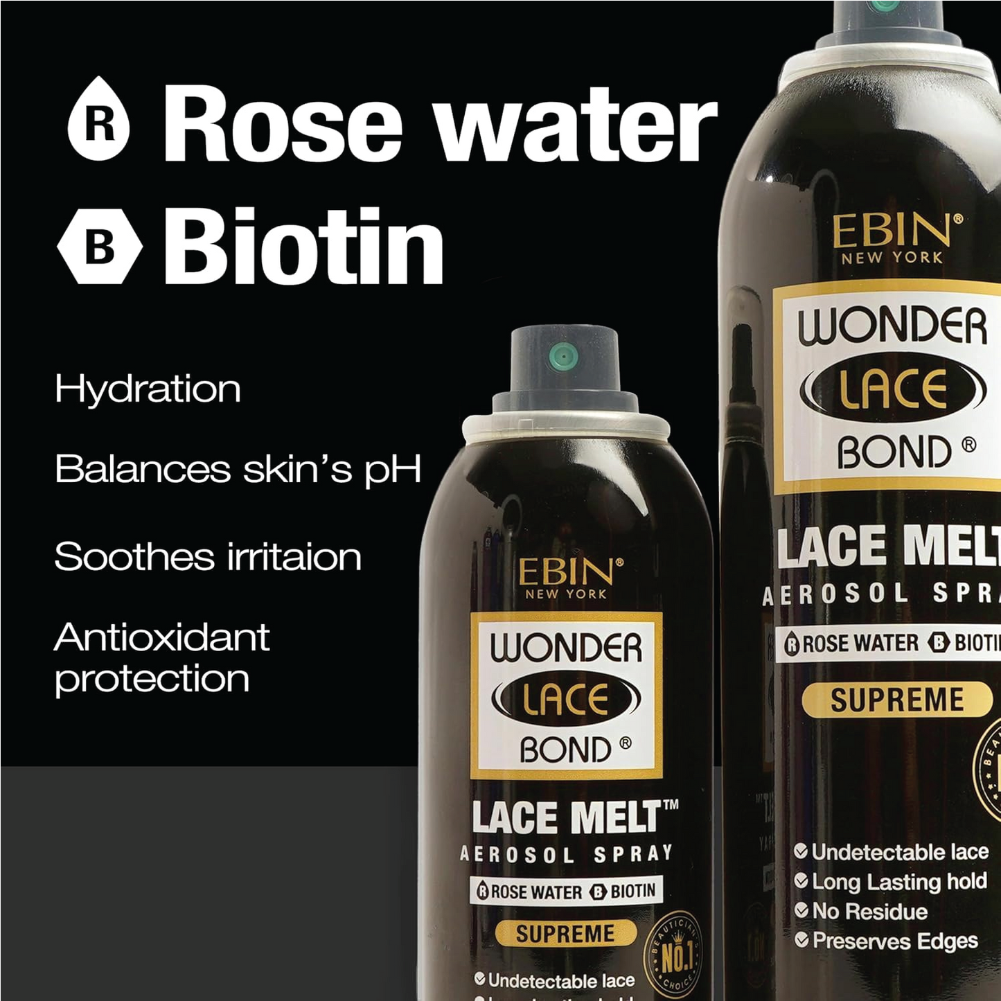 EBIN NEW YORK Wonder Lace - Melt-in Spray – Rosewater + Biotin Infused 180ml