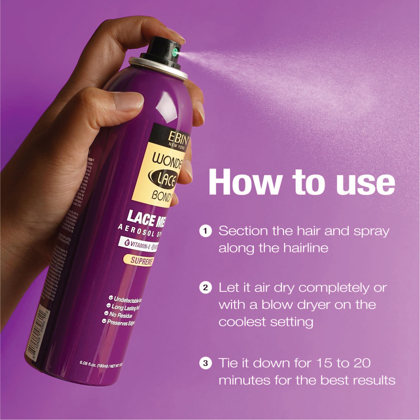 EBIN NEW YORK Wonder Lace Melt Spray Vitamin E + Biotin Infused 80ml