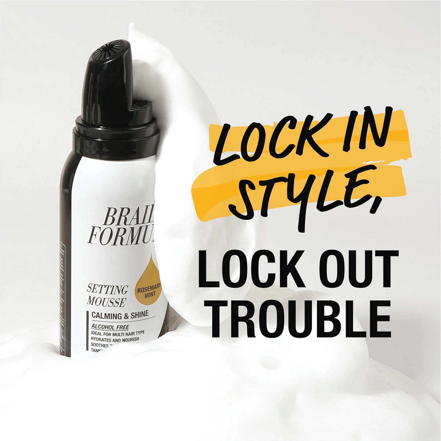 EBIN NEW YORK Braid Formula Hold Mousse (Rosemary Mint + Biotin)