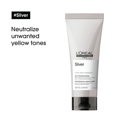 L'Oreal Professionnel Serie Expert - Silver Violet Dyes + Magnesium Neutralising and Brightening Conditioner (For Grey and White Hair) 200ml