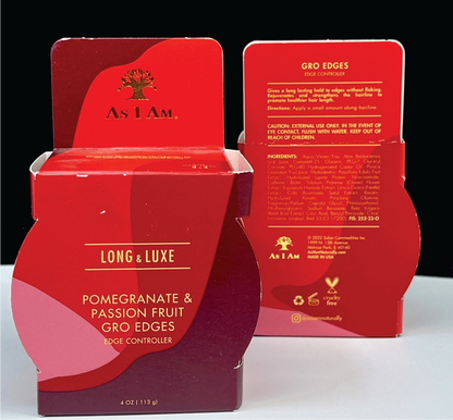 AS I AM Long and Luxe GroEdges Edge Controller Pomegranate & Passion Fruit 113g