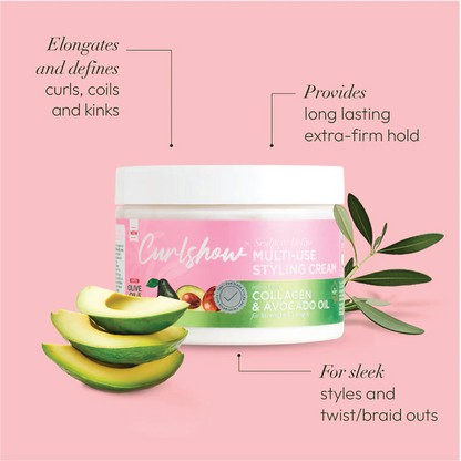 ORS Olive Oil Curlshow Multi-Use Styling Cream Infused with Collagen & Avocado Oil 340g