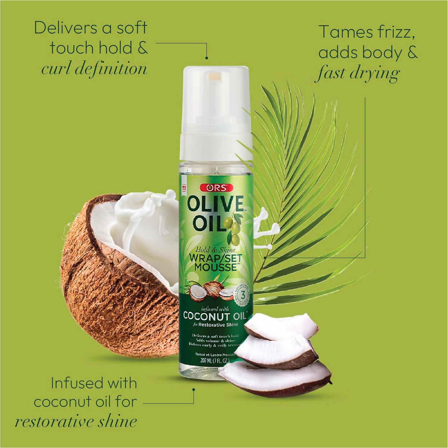 ORS Olive Oil WRAP-SET MOUSSE Coconut Oil 207ml
