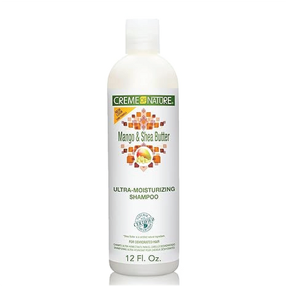 Shampoo with Mango & Shea Butter by Creme of Nature, Ultra Moisturizing for Dry Dehydrated Hair 355ml