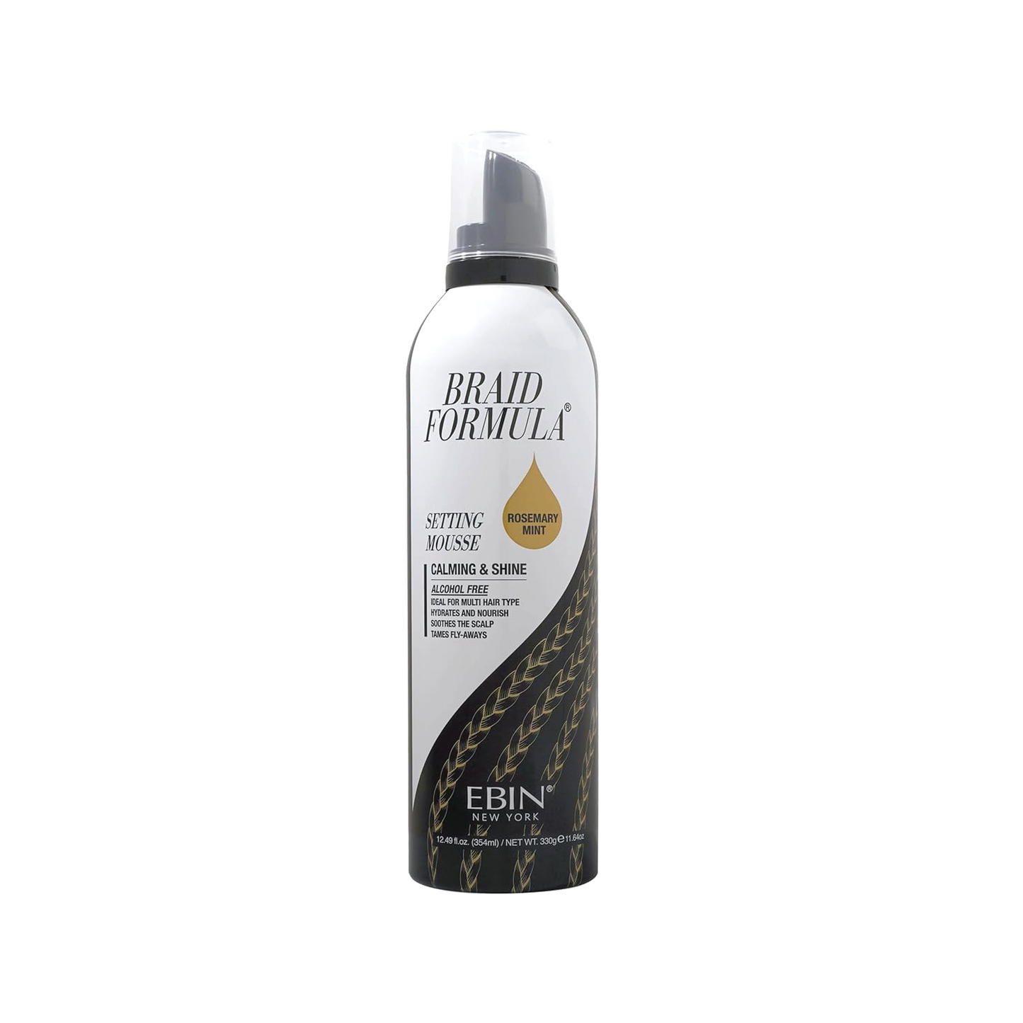 EBIN NEW YORK Braid Formula Hold Mousse (Rosemary Mint + Biotin)