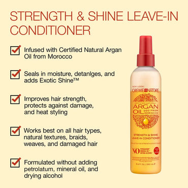 CREME OF NATURE ARGAN OIL FROM MOROCCO Strength & Shine Leave-in Conditioner 8.45 OZ
