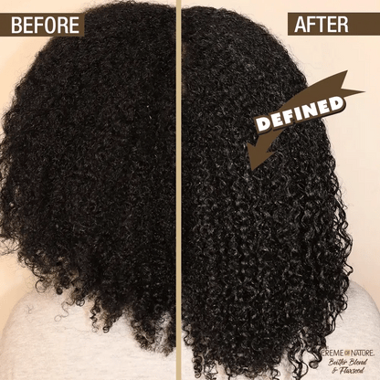 CREME OF NATURE BUTTER BLEND & FLAXSEED Double Duty Detangle & Slip Rinse-Out & Leave-In Conditioner 12 OZ