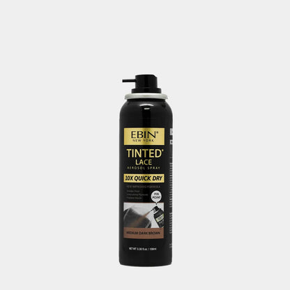 EBIN TINTED LACE 10X QUICK DRY SPRAY - MEDIUM DARK BROWN-100 ML