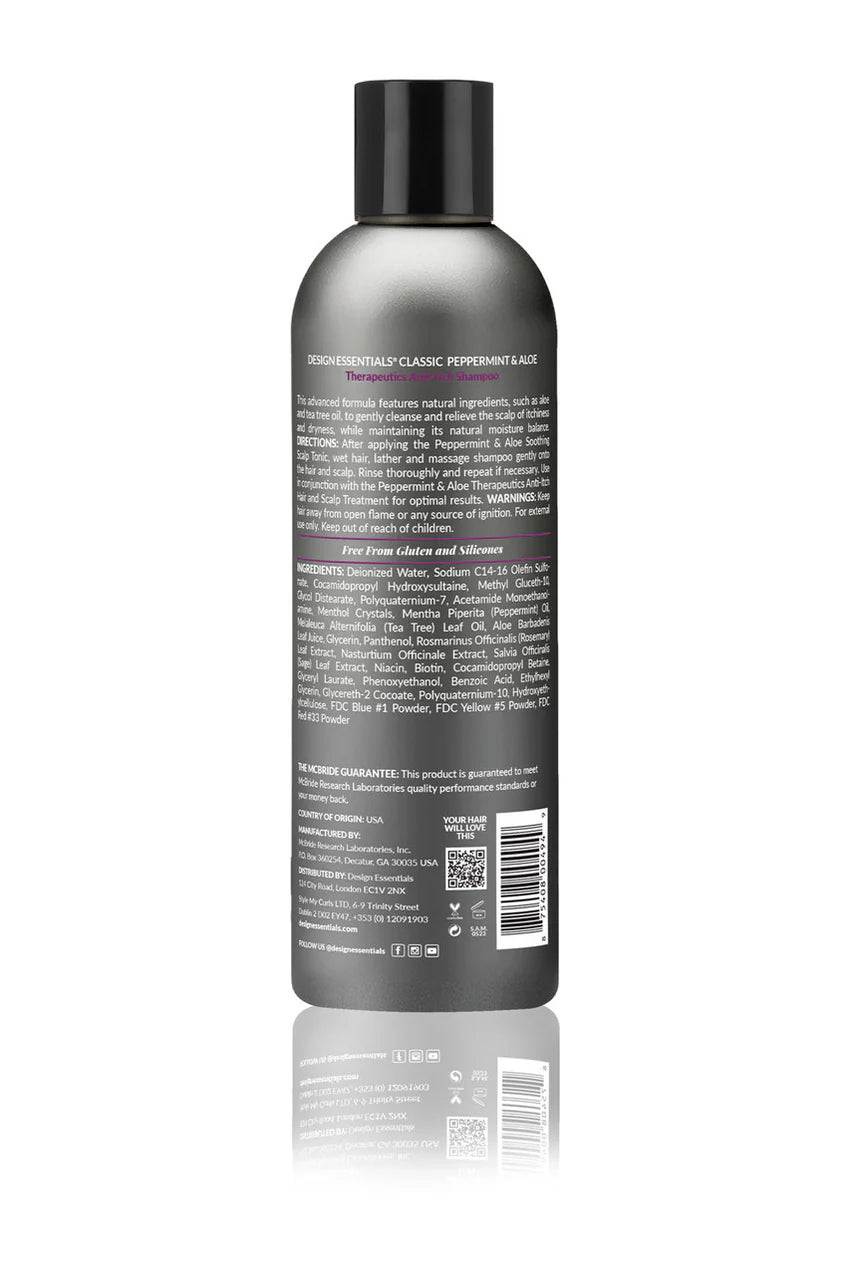 DESIGN ESSENTIALS Peppermint & Aloe Therapeutics Anti-Itch Shampoo-8 OZ
