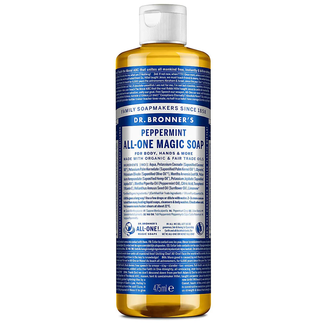DR.BRONNER'S PEPPERMINT - PURE-CASTILE LIQUID SOAP