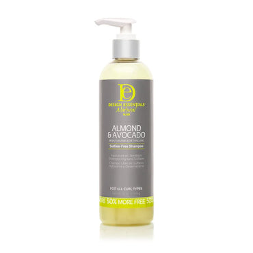 DESIGN ESSENTIALS ALMOND & AVOCADO MOISTURIZING & DETANGLING SULFATE-FREE SHAMPOO-12 OZ