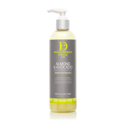 DESIGN ESSENTIALS ALMOND & AVOCADO MOISTURIZING & DETANGLING SULFATE-FREE SHAMPOO-12 OZ