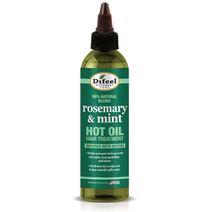 DIFEEL ROSEMARY AND MINT HOT OIL HAIR TREATMENT WITH BIOTIN 8 OZ.