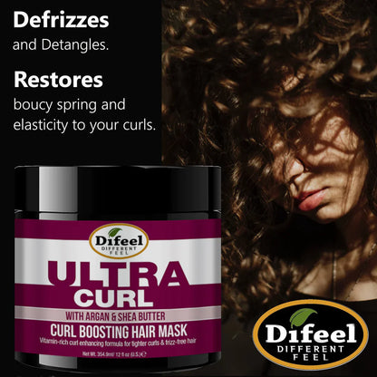 DIFEEL ULTRA CURL WITH ARGAN & SHEA BUTTER - CURL BOOSTING HAIR MASK 12 OZ.
