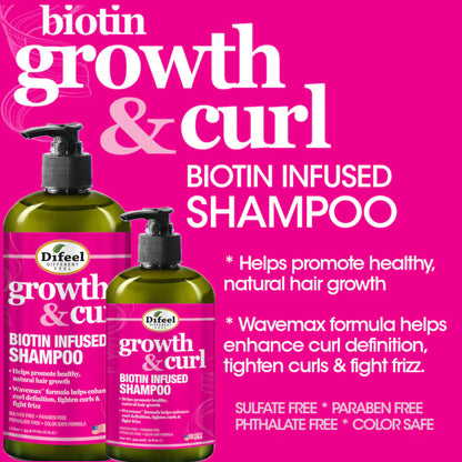DIFEEL GROWTH AND CURL BIOTIN SHAMPOO 12 OZ