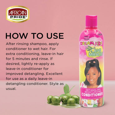 AFRICAN PRIDE DREAM KIDS DETANGLING MOISTURIZING CONDITIONER, 12OZ