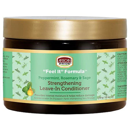 African Pride Feel It Formula Strengthening Leave In Conditioner, 12.0 OZ