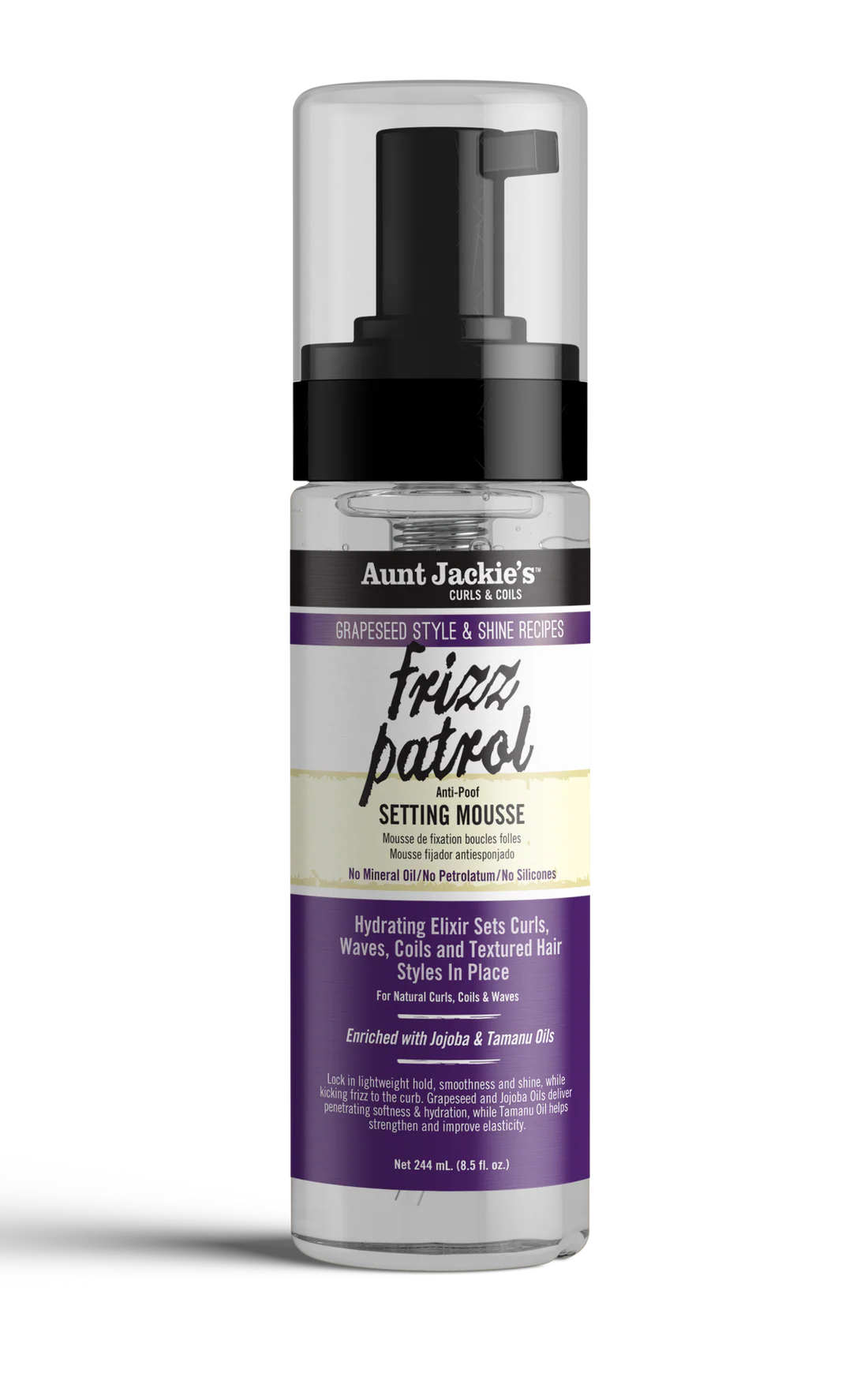 AUNT JACKIE’S Frizz Patrol Anti-Poof Twist & Curl Setting Mousse 8.5 OZ