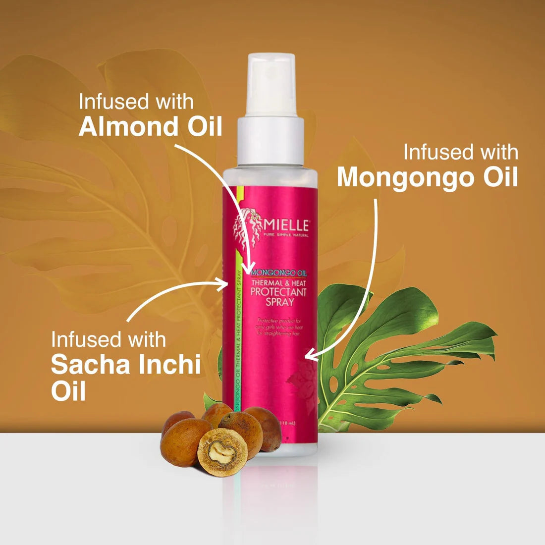MIELLE Mongongo Oil Thermal & Heat Protectant Spray-4 oz