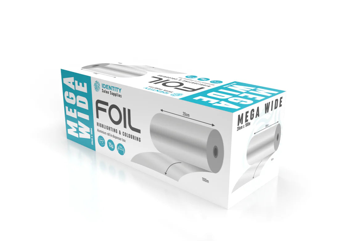 Identity Extra MEGA Wide Hair Foil 20cm x 100M DISPENSER BOX