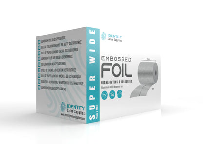 Identity SUPER WIDE Hair Foil EMBOSSED 15cm x 100M DISPENSER BOX