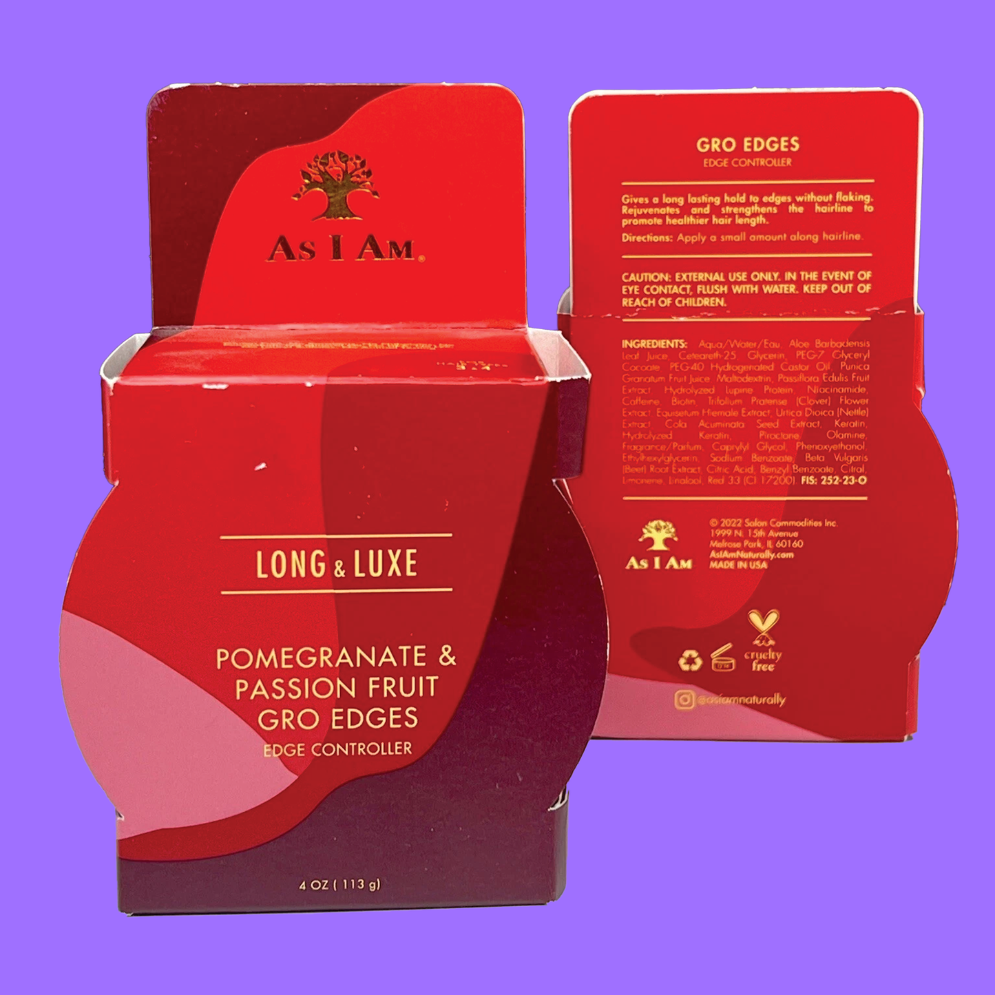 AS I AM Long and Luxe GroEdges Edge Controller Pomegranate & Passion Fruit 113g