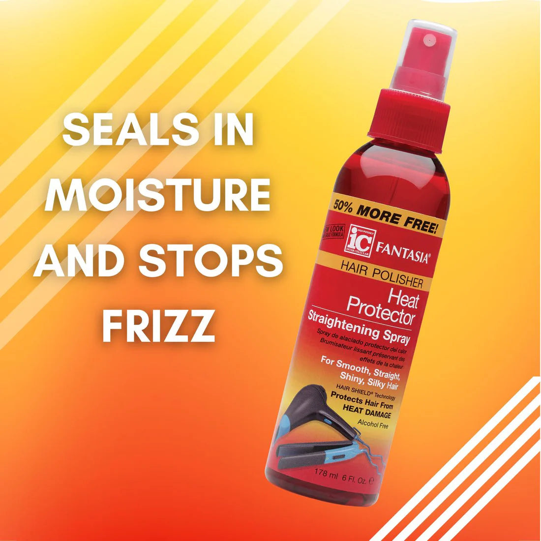 IC FANTASIA HEAT PROTECTOR STRAIGHTENING SPRAY 6 OZ.