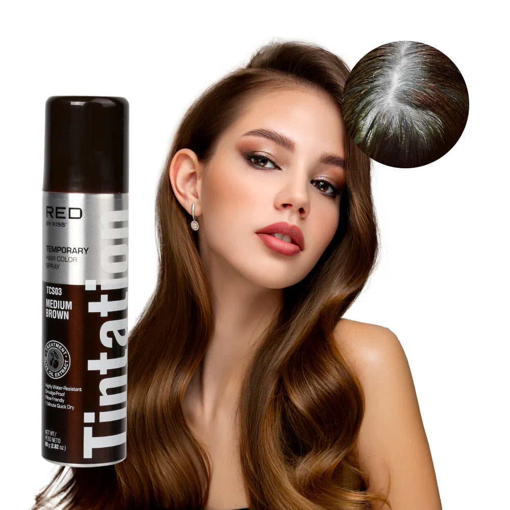 RED BY KISS Tintation Temporary Hair Color Root Touch Up Color Spray