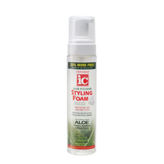 IC FANTASIA ALOE HAIR POLISHER STYLING FOAM 8.5 OZ.
