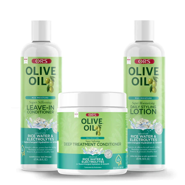 ORS OLIVE OIL MAX MOISTURE CONDITIONING AND SOFTENING BUNDLE (52.0 OZ) Moisture Daily Styling Lotion